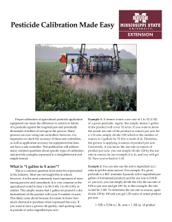 Pesticide Calibration Made Easy - Mississippi State University