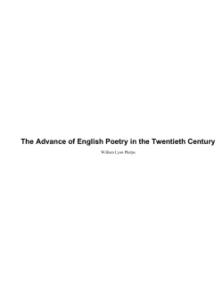 The Advance of English Poetry in the Twentieth Century