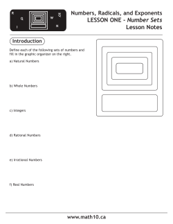 Math 10C: Number Sets