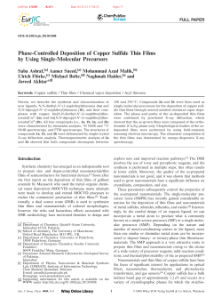 PhaseControlled Deposition of Copper Sulfide Thin Films