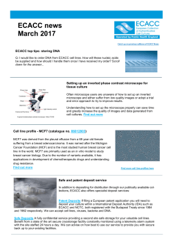 ECACC news March 2017