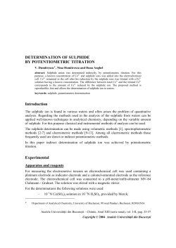 DETERMINATION OF SULPHIDE BY POTENTIOMETRIC
