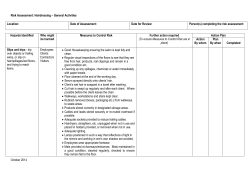 Risk Assessment: Hairdressing – General Activities