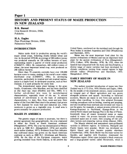 Paper 1 HISTORY AND PRESENT STATUS OF MAIZE