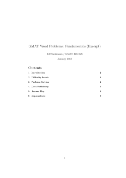 GMAT Word Problems: Fundamentals (Excerpt)