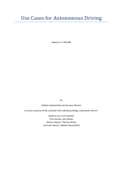 Use Cases for Autonomous Driving