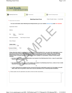 Sample Matching Grant Form - Z. Smith Reynolds Foundation