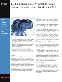 Lead in Natural Waters by Graphite Furnace Atomic Absorption