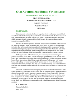 Our AUthorized Bible Vindicated - In Light of Prophecy Fulfilled