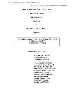 IN THE SUPREME COURT OF FLORIDA CASE NO. SC13