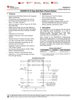 DS250DF410 Multi-Rate 4-Channel Retimer