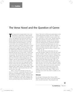 ALAN v39n1 - The Verse Novel and the Question of Genre