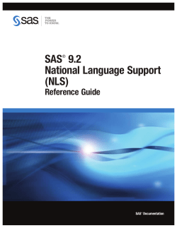 SAS 9.2 National Language Support (NLS): Reference Guide