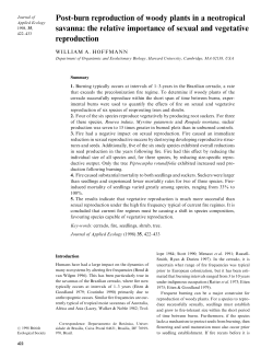 Post!burn reproduction of woody plants in a neotropical savanna