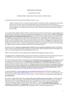 1 PAPER WRITING POINTERS Revised March 9, 2016 Elizabeth