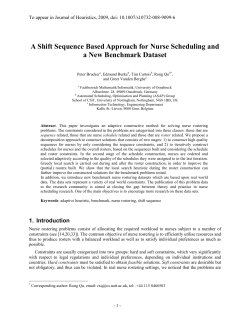 A Shift Sequence Based Approach for Nurse Scheduling and a New