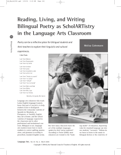 Reading, Living, and Writing Bilingual Poetry as