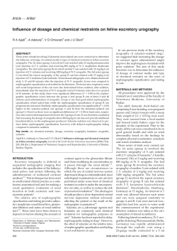Influence of dosage and chemical restraints on feline excretory