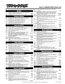 Jato 3.3 (Model 5507) Parts List