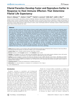Filarial Parasites Develop Faster and Reproduce Earlier in