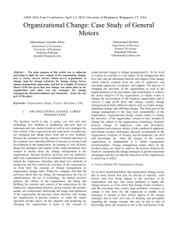 Organizational Change: Case Study of General Motors