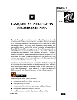 Lesson 20. Land, Soil and Vegetation Resources in India