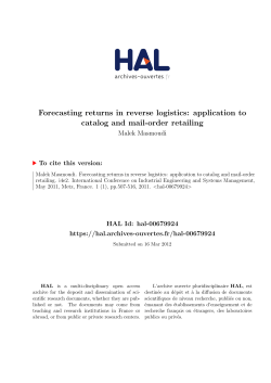 Forecasting returns in reverse logistics: application to catalog