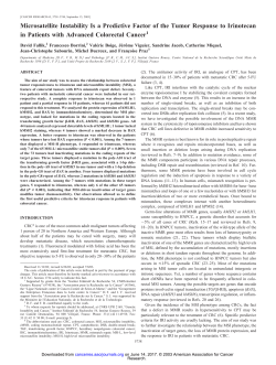 Microsatellite Instability Is a Predictive Factor of
