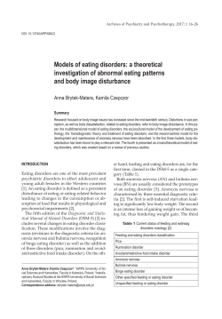 Models of eating disorders: a theoretical investigation of abnormal