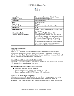 INSPIRE GK12 Lesson Plan Lesson Title The Savanna Biome and