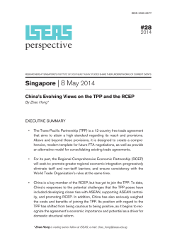 China`s Evolving Views on the TPP and the RCEP