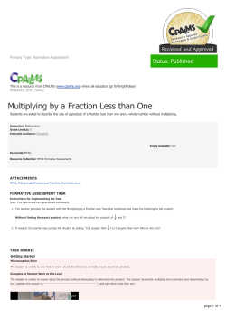 Multiplying by a Fraction Less than One