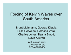 Forcing of Kelvin Waves over South America