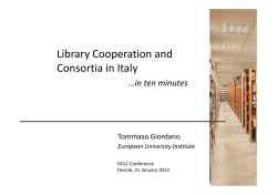 Library Cooperation and Consortia in Italy