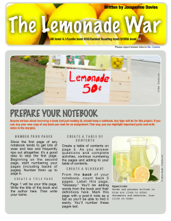 The Lemonade War - Henry County Schools