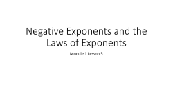 Negative Exponents and the Laws of Exponents