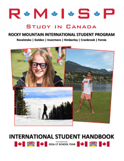 Student Handbook - Rocky Mountain International Student Program