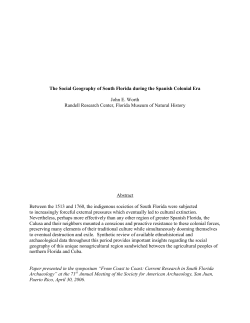The Social Geography of South Florida during the Spanish Colonial
