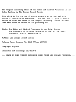 The tides and kindred phenomena in the solar