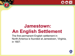 Jamestown: An English Settlement