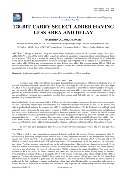 128-bit carry select adder having less area and delay