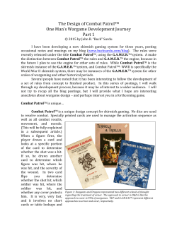 The Design of Combat PatrolTM One Man`s Wargame Development