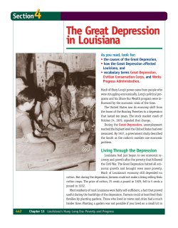 The Great Depression in Louisiana The Great