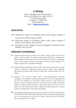 Li Zhang - Department of Atmospheric and Oceanic Sciences