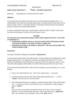 Radon &ndash; the Balloon Experiment Reference: C
