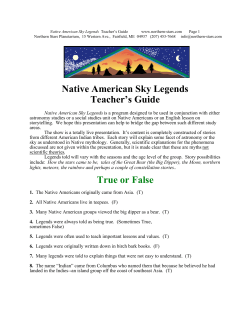 Native American Sky Legends Teacher`s Guide