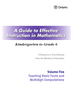 Teaching Basic Facts and Multidigit Computations
