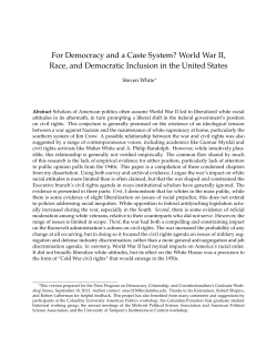 For Democracy and a Caste System? World War II, Race, and