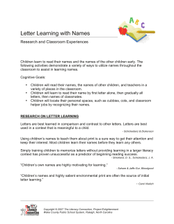 Letter Learning with Names