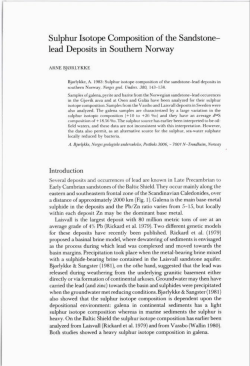 Sulphur Isotope Composition of the Sandstone lead Deposits in
